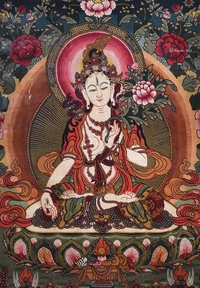 打籽绣白度母 镜框
