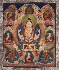 清 度母唐卡 竖幅