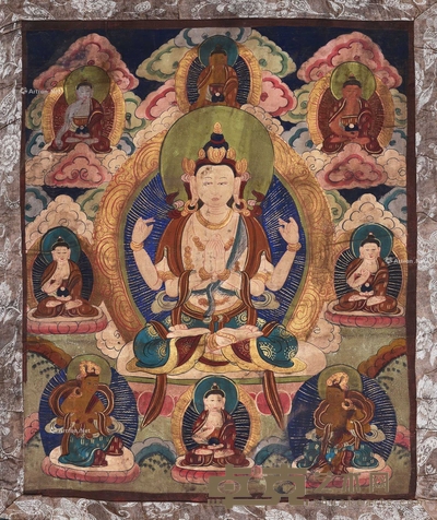 清 度母唐卡 竖幅 60×49.5cm