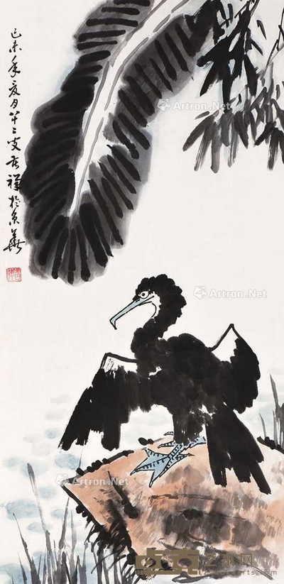 李苦禅 鹰 立轴 96×47cm