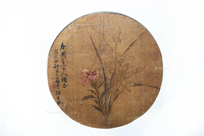 黄观 清 幽兰 镜框