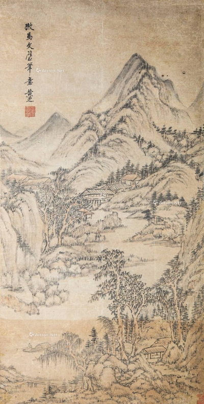 郦滋德 清 水墨山水 立轴