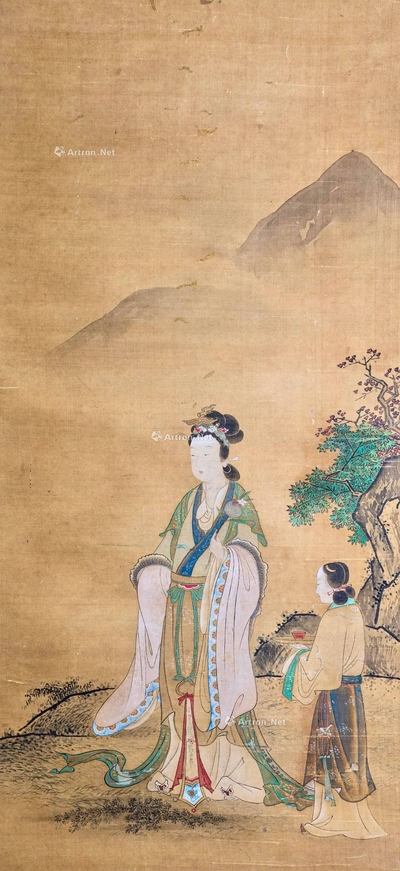 清 仙桃祝寿图 立轴