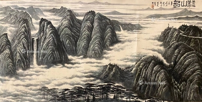李可染 款  韶山 镜片