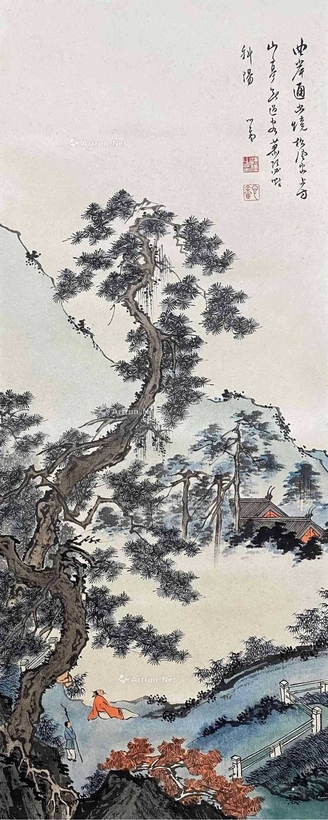 溥儒 款  松下高士图 立轴