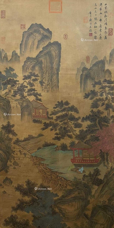 唐寅 款  十里秋松