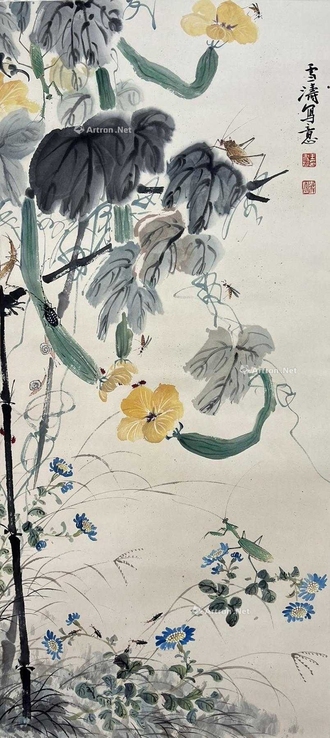 王雪涛 款  花虫
