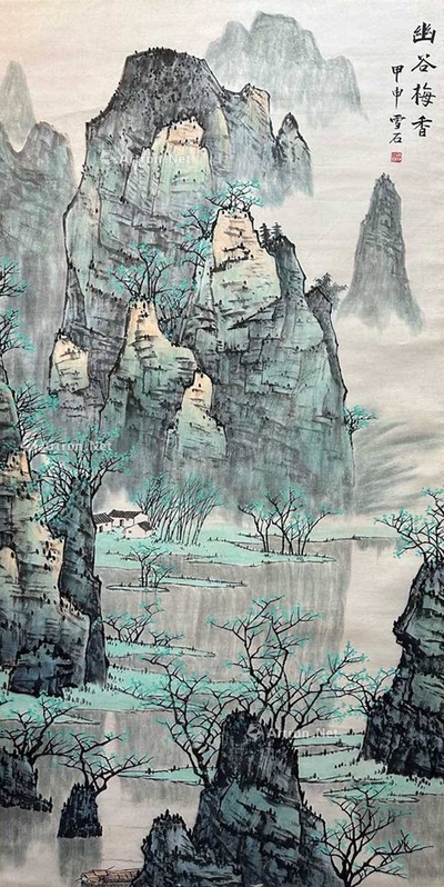 白雪石 款 幽谷梅香