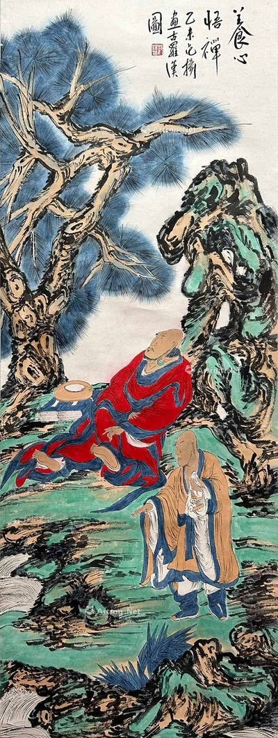 范扬 款 禅悟图 立轴