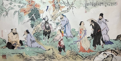 范曾 款 八仙图 镜片