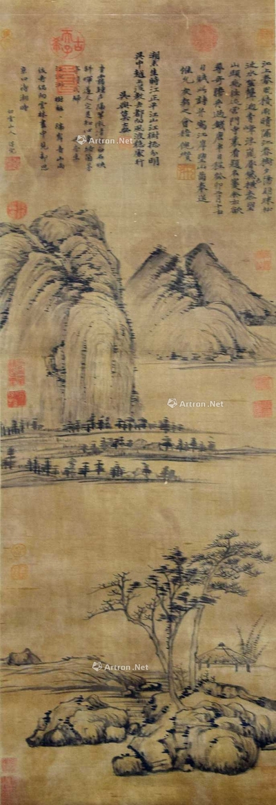 倪瓒 款 峰峦雅韵 立轴