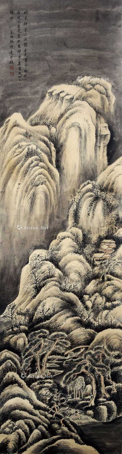 徐邦达 款 深壑幽居图 立轴