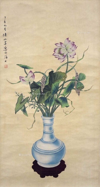 陈小翠 款 花卉 立轴