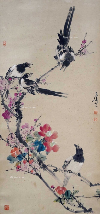 王雪涛 款 鸟语花香 立轴