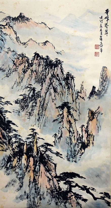 董寿平 款 奇峰耸翠 立轴
