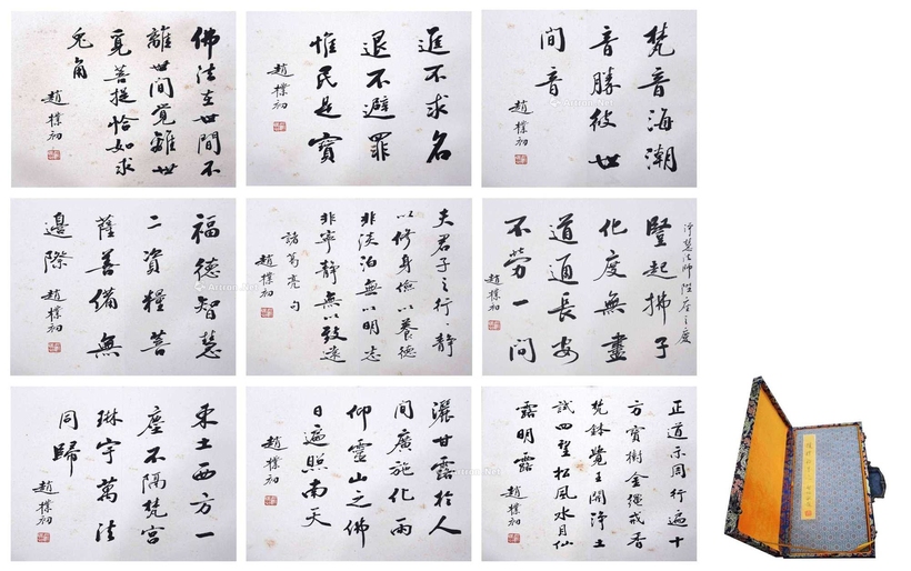 赵朴初 款 书法 册页 （九开）