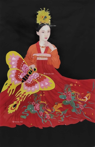 崔景哲 款 仕女图 镜心