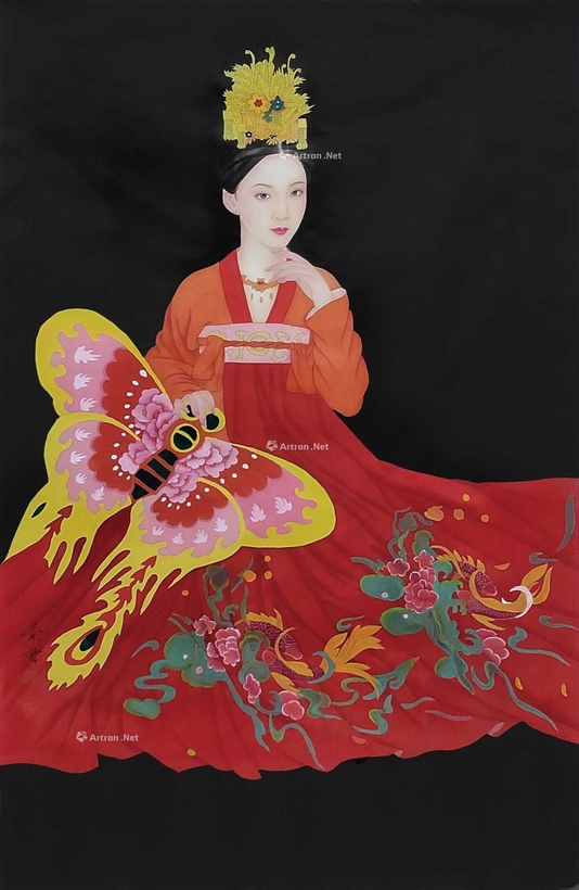 崔景哲 款 仕女图 镜心