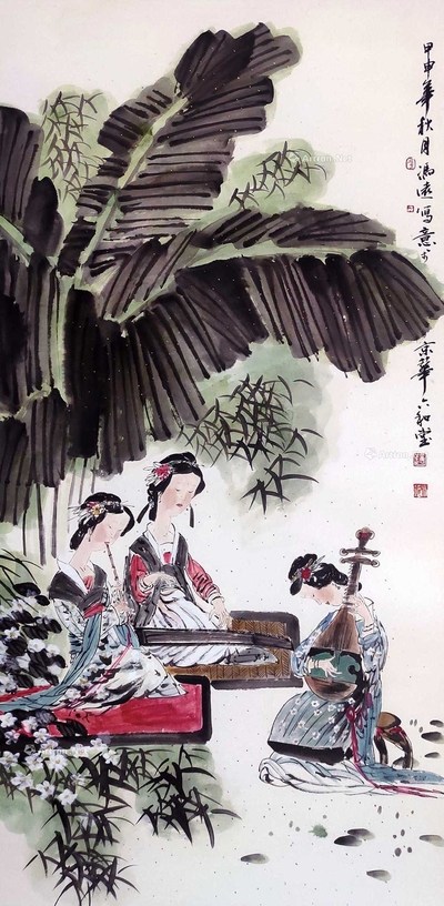 冯远 款 唐人诗意图 镜片