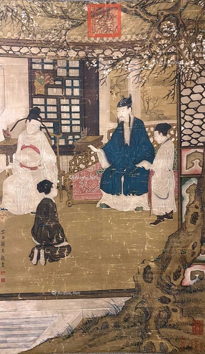 顾见龙 款 拜亲图 立轴