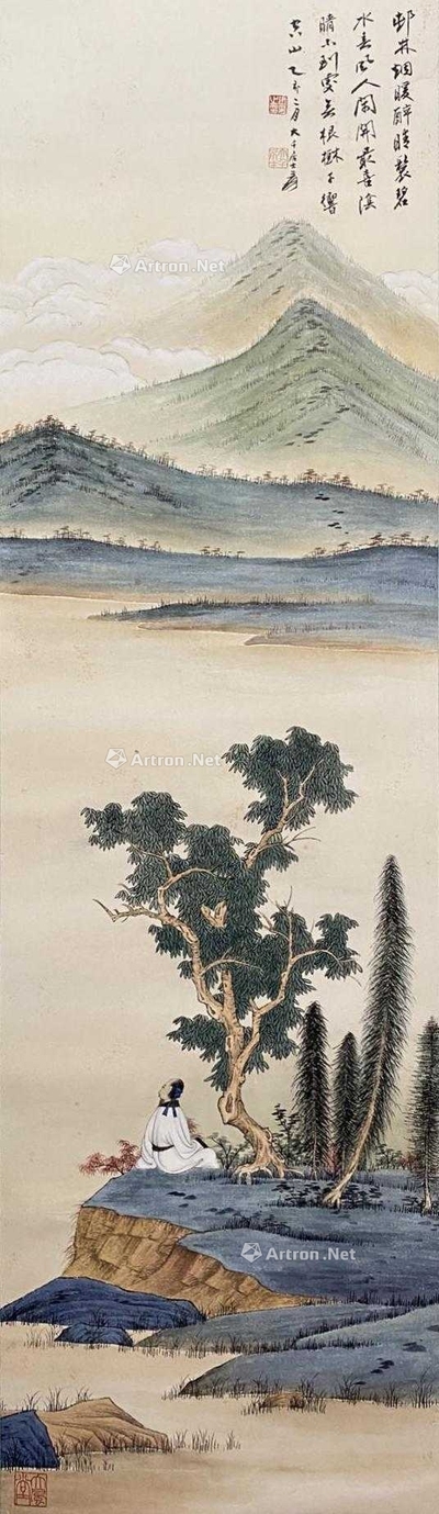 张大千 款 高士图 立轴
