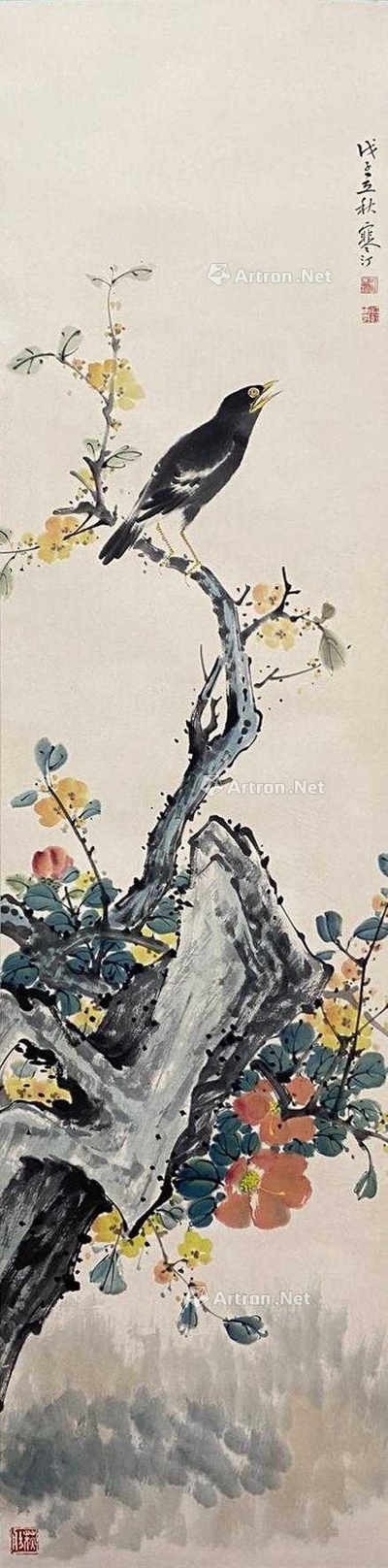 江寒汀 款 花鸟 立轴