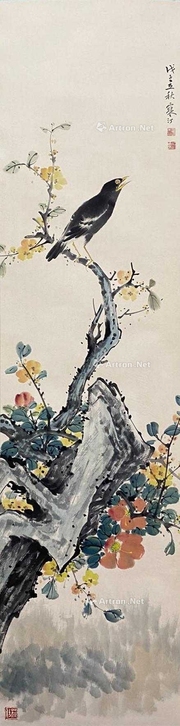 江寒汀 款 花鸟 立轴
