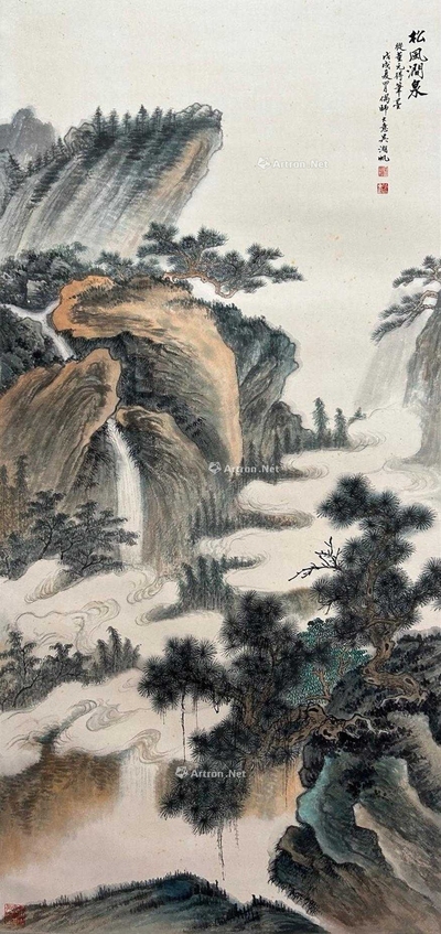 吴湖帆 款 松风涧泉 立轴