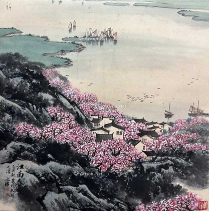 宋文治 款 江南春 立轴