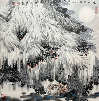 于志学 款 雪景图 立轴