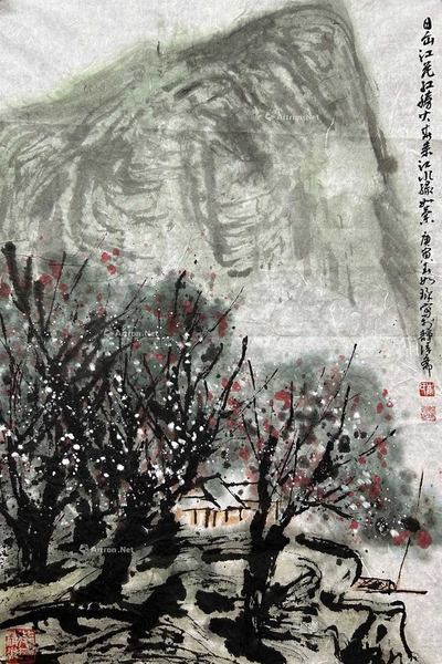 崔如琢 款 山村飞小雪