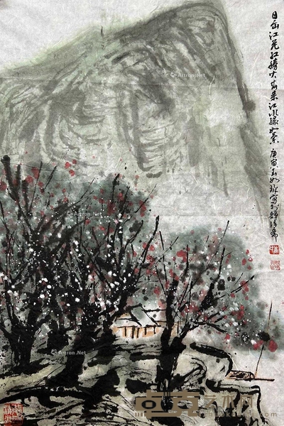 崔如琢 款 山村飞小雪