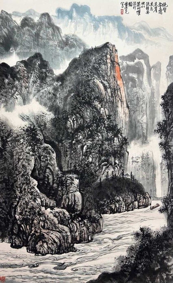 黄纯尧 款 水险山高 立轴