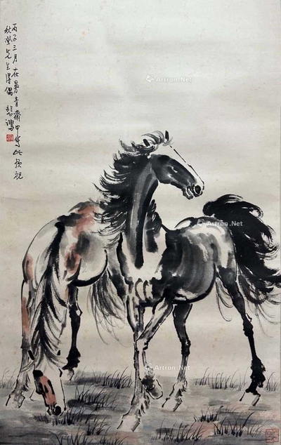 徐悲鸿 款 骏马图 立轴