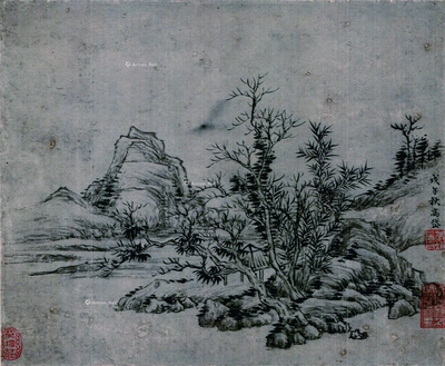 高岱 山水 镜片