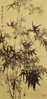 卢坤峰 款 1978年作 雨中清雅 镜片
