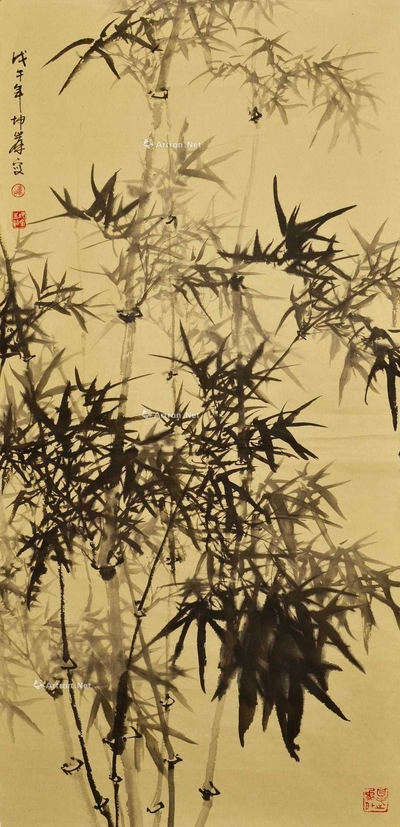 卢坤峰 款 1978年作 雨中清雅 镜片