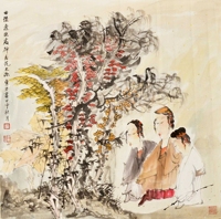 唐勇力 款 2004年作 曲径通幽 镜片