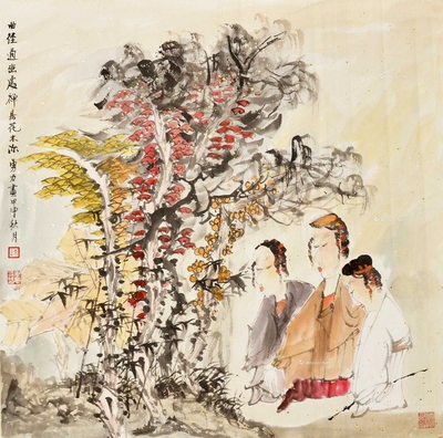 唐勇力 款 2004年作 曲径通幽 镜片