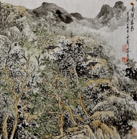 王子武 款 1979年作    金陵春色 镜片