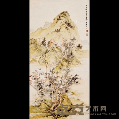 王永年 款 1992年作 富春山居 立轴 100×50cm