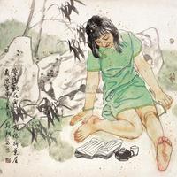 王野翔 甲申（2004年）作 依旧桃花面 镜心