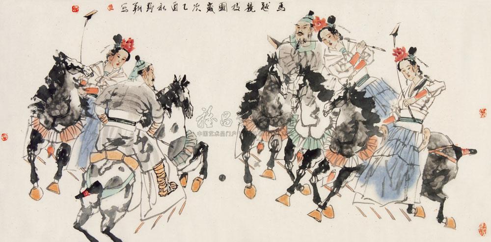 王野翔 马球竞技图 65×132cm