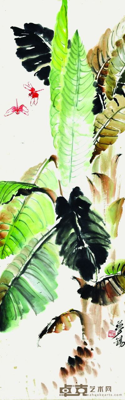 端木梦锡 芭蕉蜻蜓 103*33cm 约:3.06平尺